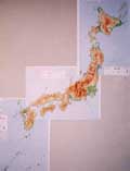 １００万分の１ 日本立体地図組み合わせ写真